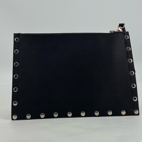 White House Black Market NEW Vegan Leather Floral Studded Wristlet Clutch NWOT - Picture 3 of 9